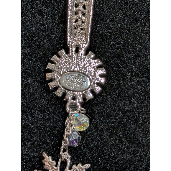 Kirks Folly Snowflake Brooch With Moon Face Rhinestones & Dangling Charms - Picture 5 of 11